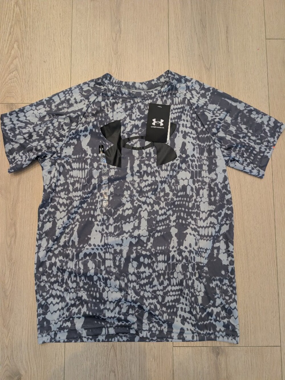 Under Armour Boy's Short Sleeve Camo Logo Tee - Gray/Black 0206